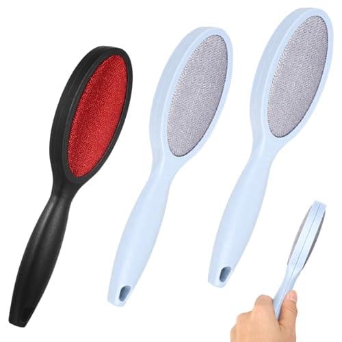 3 Pcs Clothes Brush Fluff Remover, Lint Brushes, Portable Double Sided Clothes Brush for Pet Hair Removal, Fabric Cleaner Brushes for Coats Upholstery Furniture Home Travel Lint Remover Tool