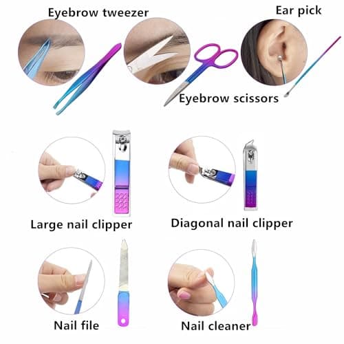 Manicure Set Nail Clipper Set Women Men Travel Nail Clipper Kit Personal Care Tools with Portable Case Manicure Tools Grooming Kit for Men Women Family Friends — view 4
