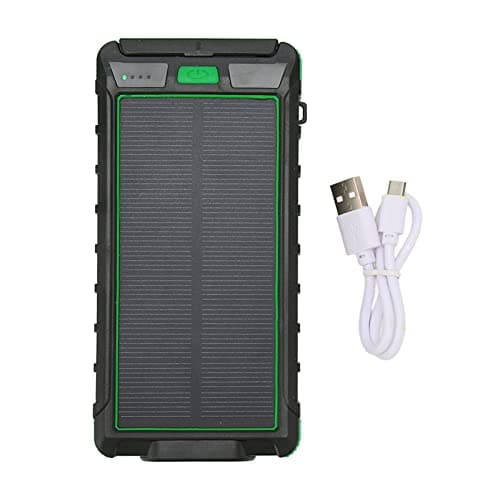SIXRUN Portable Solar Phone, 20000mAh with and Flashlight (Black Green) — view 6