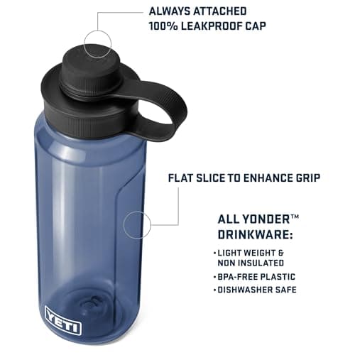 YETI Yonder 34 oz (1L) Water Bottle with Tether Cap, Charcoal — view 2