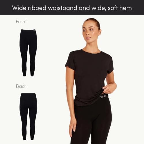 Boody Women's Base Layer Leggings | Organic Bamboo Womens Loungewear | Seamless Activewear for Women Black — view 2