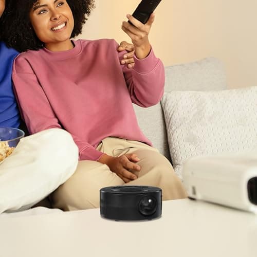 jojofuny Portable Mini Projector for Home Theater Supported Built Speaker Wireless Screen Mirroring Compact Design for Boys and Girls and Travel — view 4