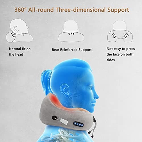 Neck Massager, Electric Neck Massager Deep Tissue 3D Kneading, with 3 Force Levels and 3 Modes, Rechargeable Massage Cushion Pillow for Pain Relief at Home, Office — view 5