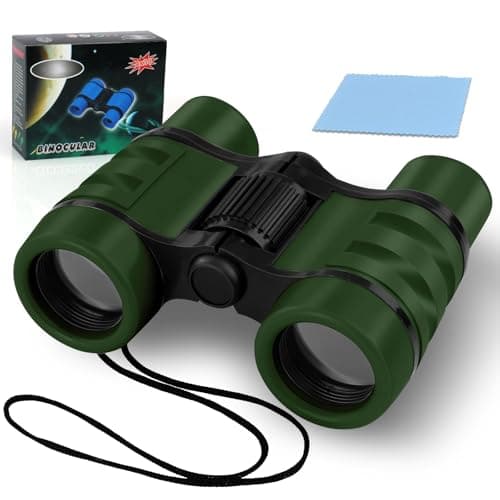 OSDUE Kids Telescope Outdoor Toys, 4x30 High Resolution Binoculars for Kids Educational Learning, Sports & Outside Play, Gifts for Age 3-12 Boys & Girls (Army Green)