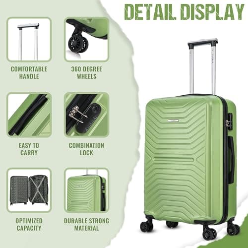 55x35x20 Cabin Suitcase Carry on Suitcase Hard Shell Hand Luggage Cabin Bag Case Approved For Ryanair EasyJet 2 Small Fits 8kg 10kg 35 Litre Capacity + 3 Digit Lock + Telescopic Handle Cabin Luggage — view 4