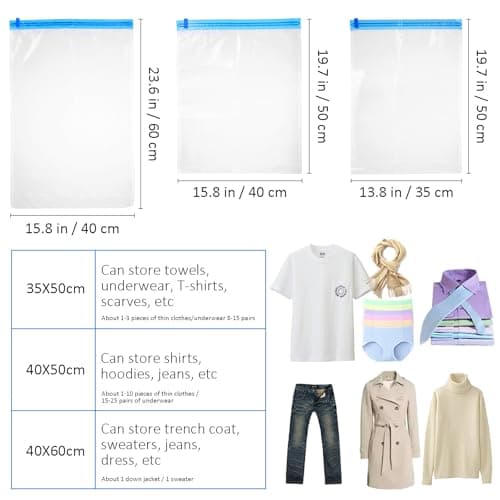 9 Pcs Roll up Compression Bags for Shirts and Scarves — view 2