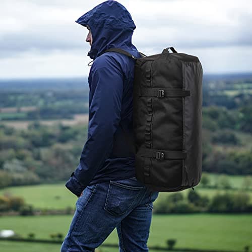 Lyweem Duffle Bag for Men, 60L Travel & Gym Duffel Bag Large Size for Women Waterproof Sports Holdall Bags Weekend Overnight with Shoes Compartment, Black — view 2