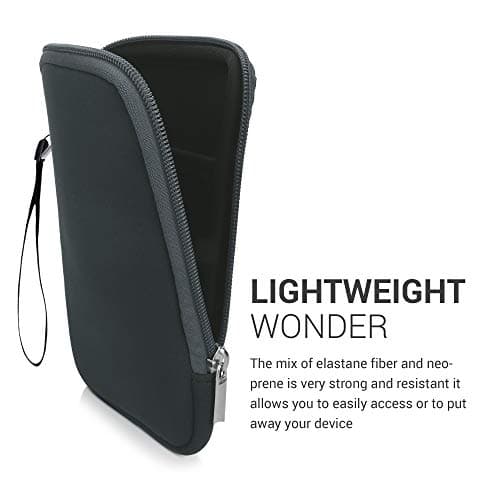 kwmobile Neoprene e-Reader Pouch Size 6" eReader - Universal eBook Sleeve Case with Zipper - Grey — view 3
