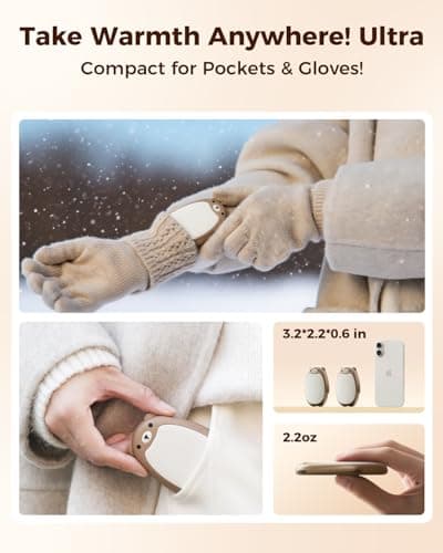 Bearwind Rechargeable Hand Warmers 2-Pack Magnetic Ultra-Thin Design, Brown — view 4