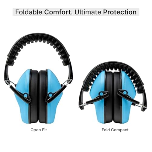 DOMIRA Kids Ear Defenders SNR 26 – Noise Cancelling Ear Muffs for Children, Hearing Protection for School, Travel & Shooting – Lightweight Adjustable Headphones (Sky Blue) — view 6