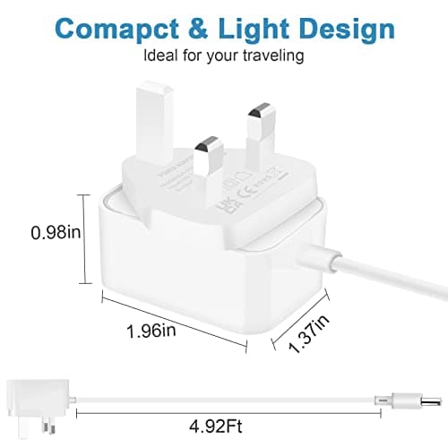 5V 1A 2A Power Supply, Dalugo Universal AC to DC Power Adapter with 7 DC Multi-Plug Connectors, 10W DC Wall Charger for LED Strip Lights,Audio,TV Box,Speaker,Router,Video Android Tablet(White) — view 6