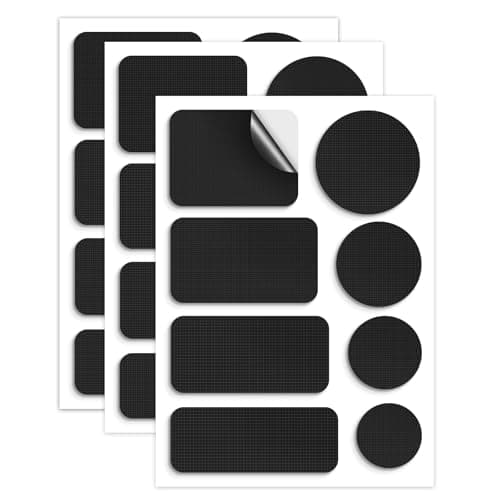 Skystuff 24PCS Self-Adhesive Nylon Repair Patches for Tent, Down Jacket, Clothing & Puffer Coat - Heavy Duty Waterproof Fabric Tape Repair Kit for Outdoor Gear, Sleeping Bag, Backpack, Black