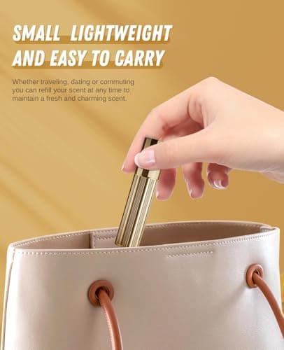 ASADAYS Portable Perfume Atomiser Refillable - 5ml Empty Travel Spray Bottle, Nano Mist, Bottom Filling Mini Atomizer, Pocket Size Cologne Dispenser for Women and Men (Gold, PA) — view 3