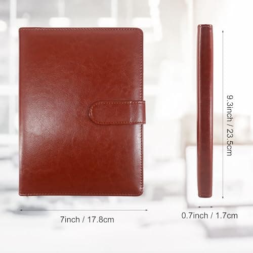 GraduatePro Clipboard Folder A5 with Storage Leather Document Folder Waterproof Magnetic Conference Presenter Business Organizer Brown — view 3