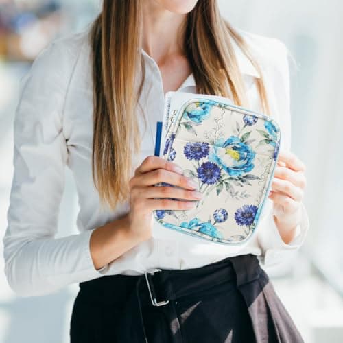 HoYiXi Universal Sleeve Bag for 6-6.8 inch E-Book Reader Compatible with 6.8" Kindle Paperwhite 2025-2012/6" All-new Kindle/Kobo/PocketBook,6" EReader With Anti-Drop Protective Cover,Blue roses — view 6