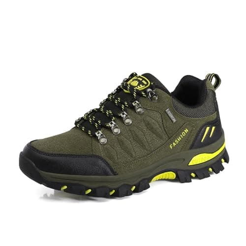 VLOOKST Hiking Boots Mens Outdoor Non-Slip Lace-up Walking Trekking Shoes Sneaker for Climbing Backpacking Camping,8018 Army Green,10 UK