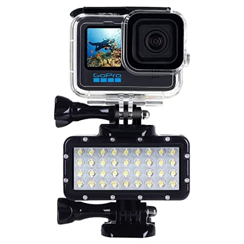 Suptig Diving Light High Power Dimmable Waterproof LED Video Light Fill Night Light Diving Underwater Waterproof 147ft for Gopro Hero 13/Hero 12/11/10/9/8/7/6/5/5S/4/3+ More Action Cam — view 3