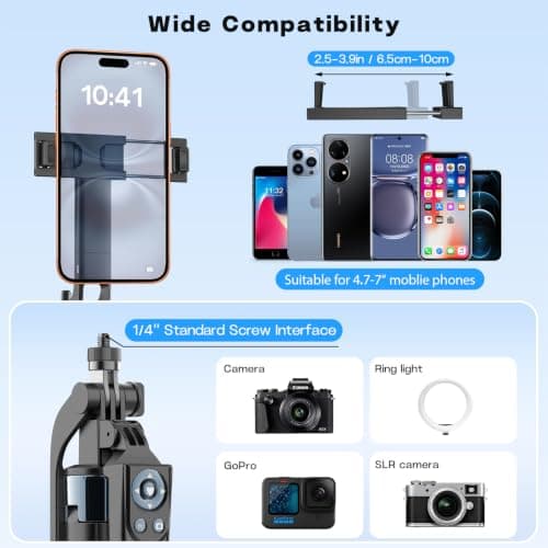 DMYWB 71" Phone Tripod with 2 LED Lights & Wireless Remote — view 5