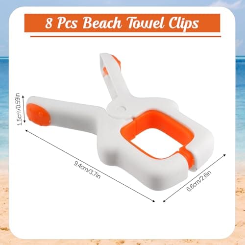 8 PCS Beach Towel Clips for Sun Loungers, Sunbed Towel Pegs for Sun Lounger — view 2