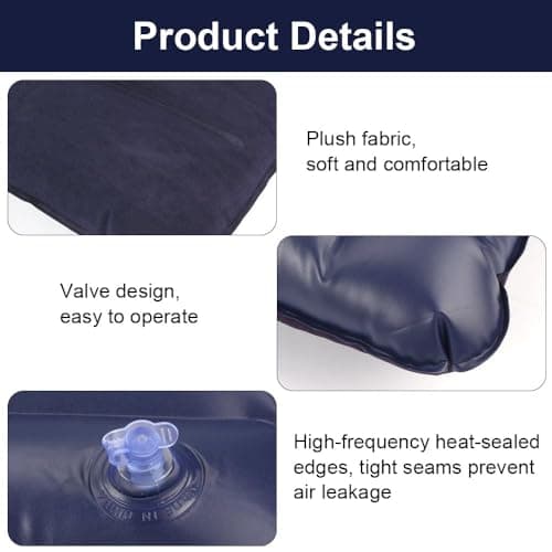 2 Pack Beach Pillow, 47 x 30 cm Inflatable Pillow for Camping — view 3