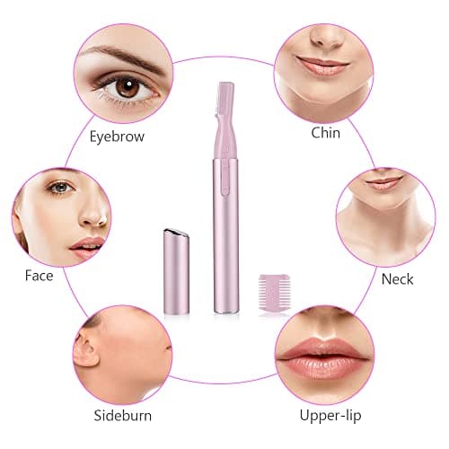 ACWOO Eyebrow Hair Removal for Women Men, Upgraded Mini Portable Eyebrow Trimmer, Painless Face Hair Shaver Electric Eyebrow Razor for Brows Face Cheek Lips Peach Fuzz — view 5
