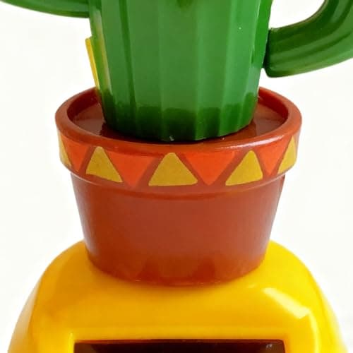 Cactus Car Shaking Head Ornament - 9x5cm Dancing Cactus Dashboard Figure | Solar-Powered Shaking Head Car Ornament | Funny Bouncing Plant Toy For SUV, Sedan & RV — view 6