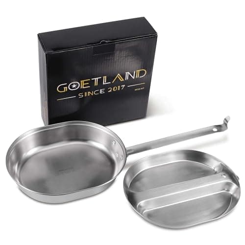 Goetland 304 Stainless Steel US Military Mess Kit Plate Set GI Type Outdoor Camping Hiking Picnic BBQ Beach — view 4