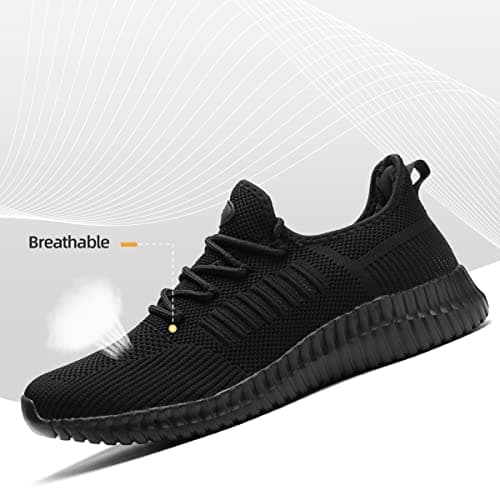 SK·TRIP Women's Walking Shoes Lightweight Breathable Flying Woven Mesh Upper Casual Jogging Shoes Ladies Tennis Shoes Workout Footwear Non-Slip Gym Sneakers for Women, Allblack, 5.5 UK — view 2