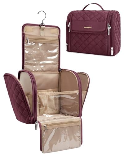 bagsmart Hanging Toiletry Bag for Womens, Large Makeup Bag Travel Wash Bag