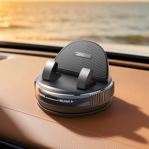 JOYROOM Dashboard Phone Holder with Gel & Suction Cup Universal Mobile Holder for Cars Compatible with iPhone Samsung Android Smartphones and Thick Cases up to 19mm