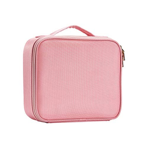 Makeup Bag Cosmetic Case Vanity Travel Beauty Box Make Up Train Case, Pink