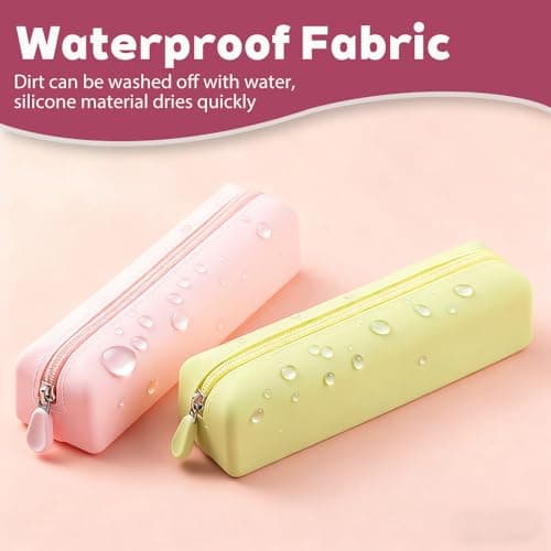 PIGIAOKA 2pcs Silicone Makeup Brush Holder Travel Cosmetic Brush Bag with Zipper, Waterproof and Portable, Cute Makeup Brush Case for Women Girls — view 6