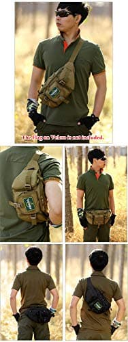 YuanWen Waist Bag, Tactical Bumbag Molle Military Large Waterproof Fanny Pack Bum Bag for Outdoors Hiking Camping Running Walking Trekking Black — view 6