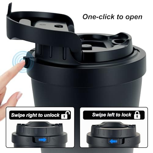 BOKCIK 400ml Insulated Travel Mug with Leak-Proof Safety Lock Pop-up lid — view 3