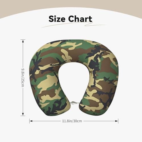 ZhRiYan Green Military Camo Memory Foam Travel Pillow - U-Shaped Neck Support, Perfect for Cars, Home Office, and Leisure Activities. — view 5