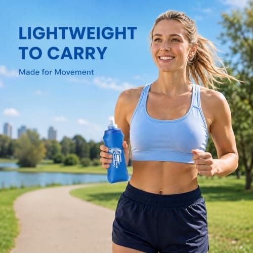 JOYAONE Collapsible Water Bottle 500ml x 2, Soft Flask for Running & Hiking — view 5