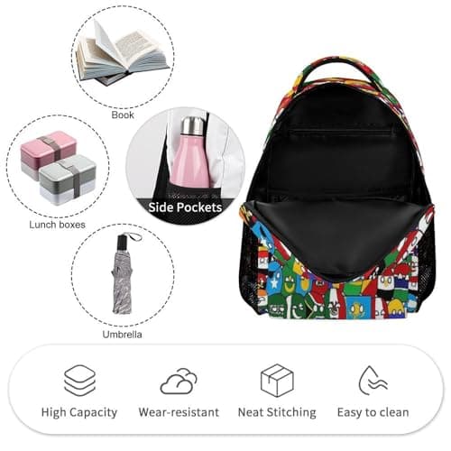 Woidxzxza Poland Ball Country Ball World Map Schoolbag Large capacity Student Backpack Outdoor Travel bag Boys Girls..., Black1, One Size, Modern — view 3