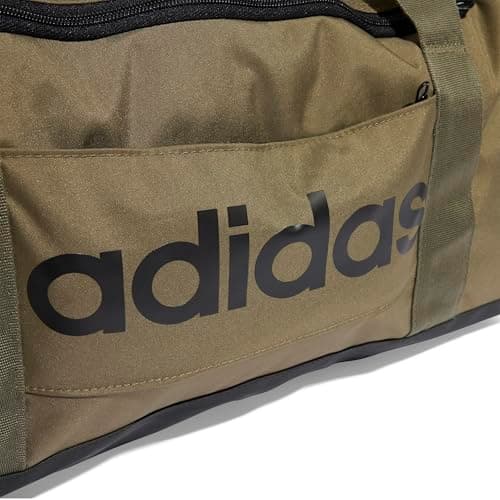 adidas Unisex Essentials Linear Duffel Bag Duffel Bag, Olive strata/Black, S — view 5