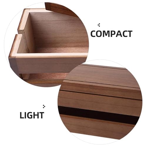DOITOOL Cable Box Large Coffee Fortune Paulownia Wood Power Plug Organizer — view 3