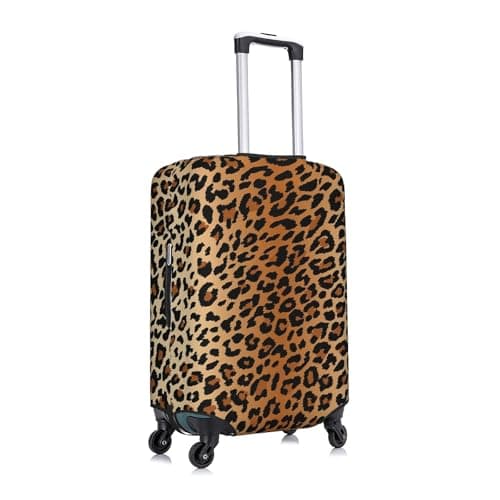 Richugui Brown and Black Leopard Pattern Luggage Cover Elastic Washable Stretch Suitcase Protector Anti-Scratch Cover for Kid and Adult, S (18-21 inch) — view 3
