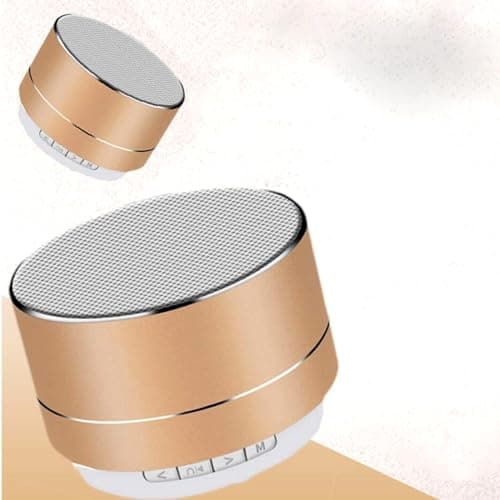 NTEK Bluetooth Speaker Mini Portable Wireless Outdoor Speaker, Mini Wireless Bluetooth Speaker, Noise-Cancelling Microphone, Small but Loud, Portable Speakers for Car, Bike, Outdoors, Shower (Gold) — view 5