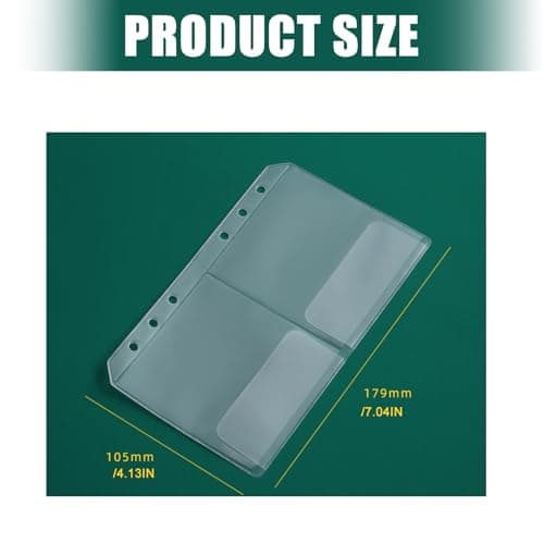 20 Count PVC a 6 Portfolios Sleeves Unique Simple Design Stationery Holder for Securing Important Notes and Receipts PVC Document Sleeve — view 4
