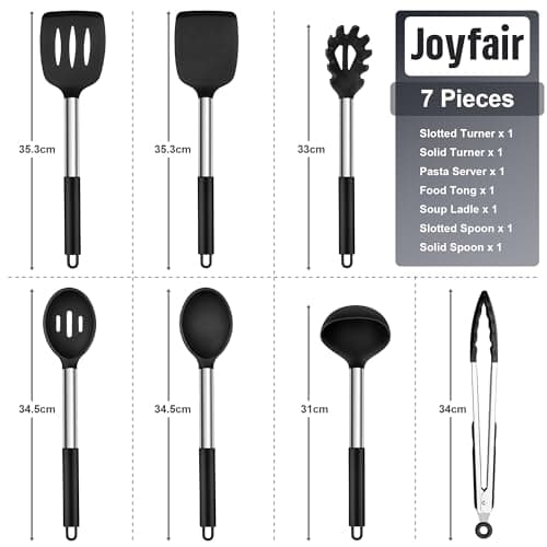 Joyfair 7 Pcs Kitchen Utensils Set for Cooking (Non Scratch, Black) — view 2