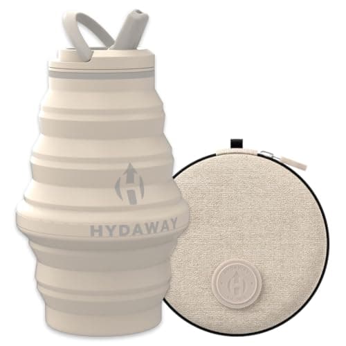 HYDAWAY Hydration Travel Pack - 17oz Collapsible Water Bottle with Flip-Top Lid and Protective Travel Case - BPA-Free, Leak-Resistant, and TSA-Friendly for Commuting, Hiking, and Traveling