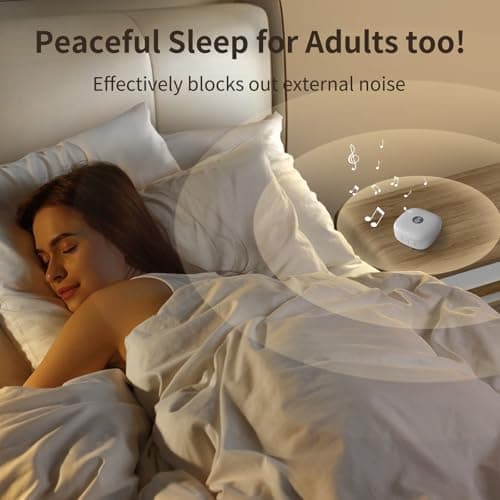 White Noise Machine Baby,Portable White Noise Machine for Adult,Sleep Timer 21 Soothing Sound Noise Canceling,USB Rechargeable,Compact Size for Home,Travel,Registry Gift — view 5