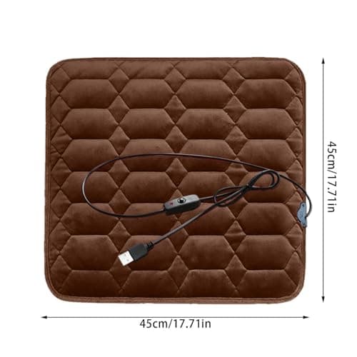 Stadium Seat Portable USB Warmer for Outdoor Bleachers Home Chair Winter Rechargeable Comfort with Adjustable Heat Settings Travel Car Interior Accessory (Beige, 45x45CM) — view 5