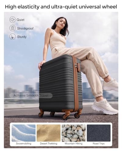 COOLIFE 55×40×20 Cabin Suitcase + 40x30x20cm Ryanair Cabin Bag EasyJet Set — view 4