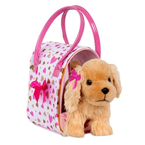 Pucci Pals Plush Puppy Carrier Set, Cocker Spaniel, Heart Print Bag, Pet — view 3