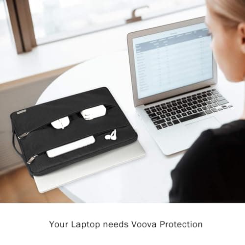 Voova Laptop Sleeve 14-15 Inch, Laptop Case for MacBook Air 15, Black — view 6