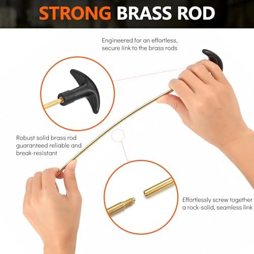 Universal 24pcs Gun Cleaning Set for Rifle Pistol Shotgun with Portable Carrying Case Handgun Cleaning Kit with Bronze Brushes .22/.357/.40/.45, Brass Jags Rod Adapter Cotton Swabs — view 3